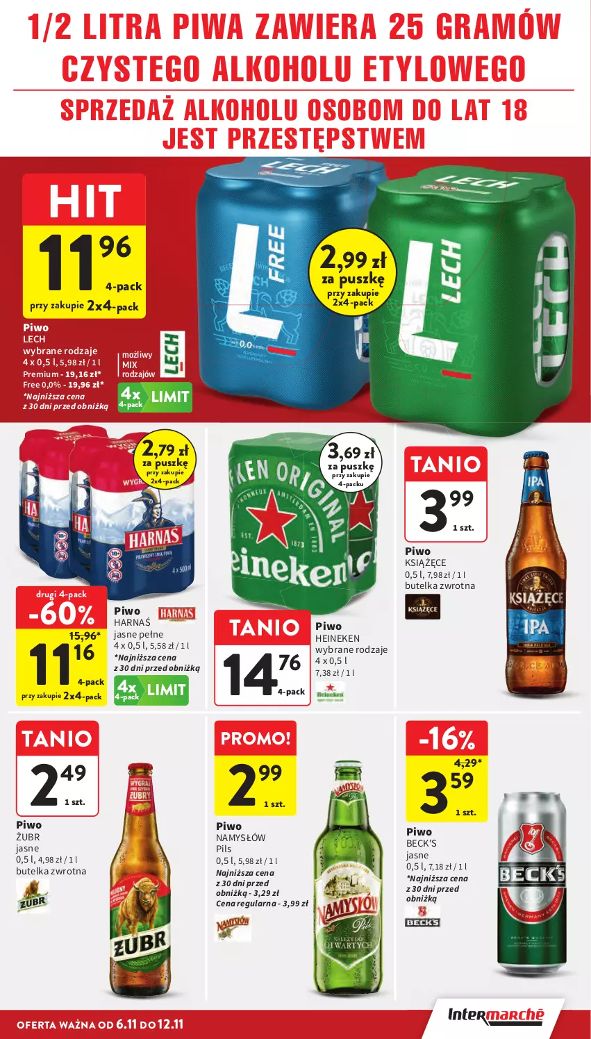 Gazetka promocyjna Intermarche - Gazetka promocyjna - ważna 06.11 do 12.11.2025 - strona 33 - produkty: Gra, Harnaś, Heineken, Książęce, Namysłów, Napoje, Piwa, Piwo