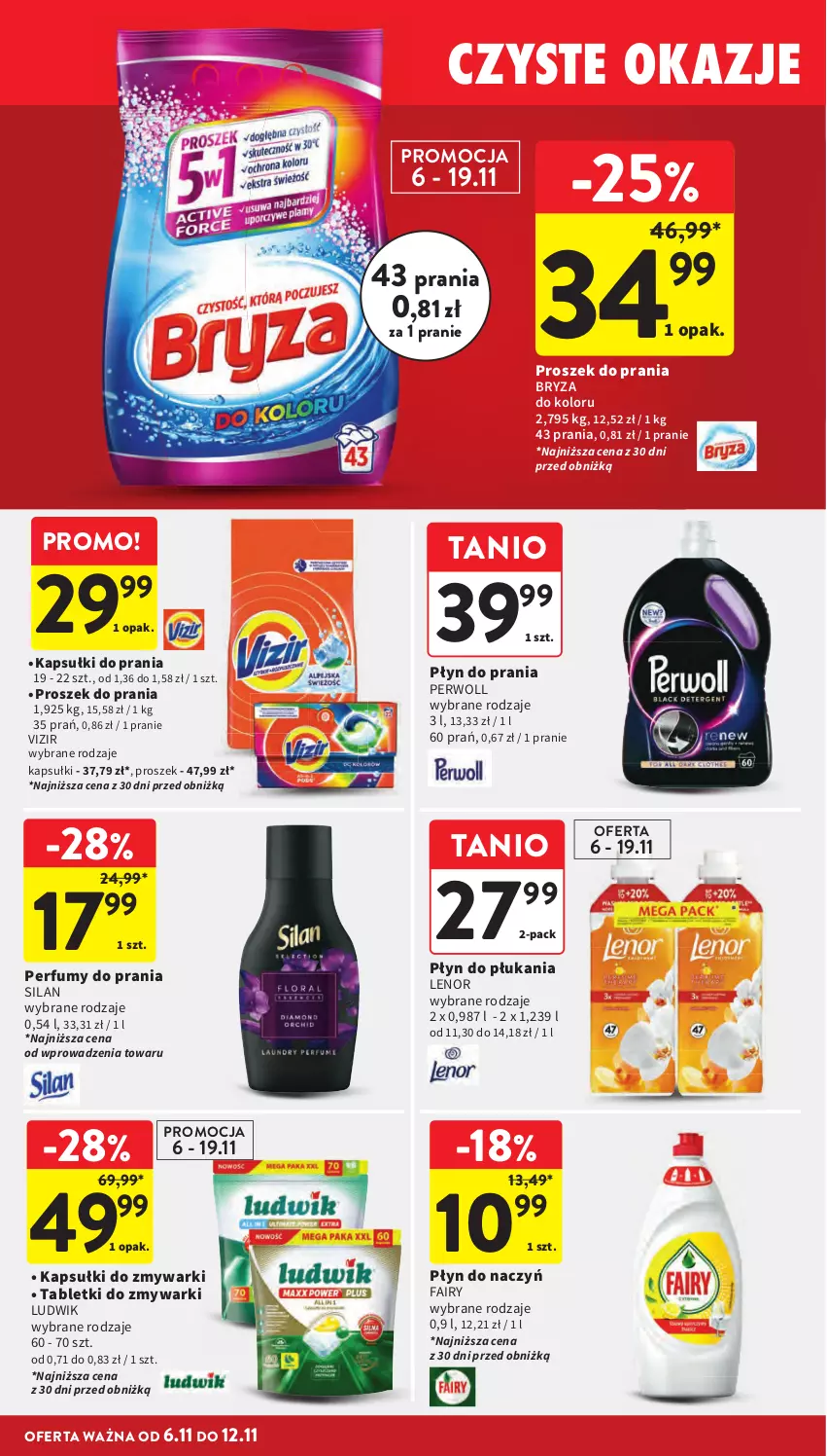 Gazetka promocyjna Intermarche - Gazetka promocyjna - ważna 06.11 do 12.11.2025 - strona 34 - produkty: Bryza, Fa, Fairy, Kapsułki do prania, Lenor, Ludwik, Perfum, Perwoll, Płyn do płukania, Płyn do prania, Proszek do prania, Silan, Tablet, Tabletki do zmywarki, Vizir, Zmywarki