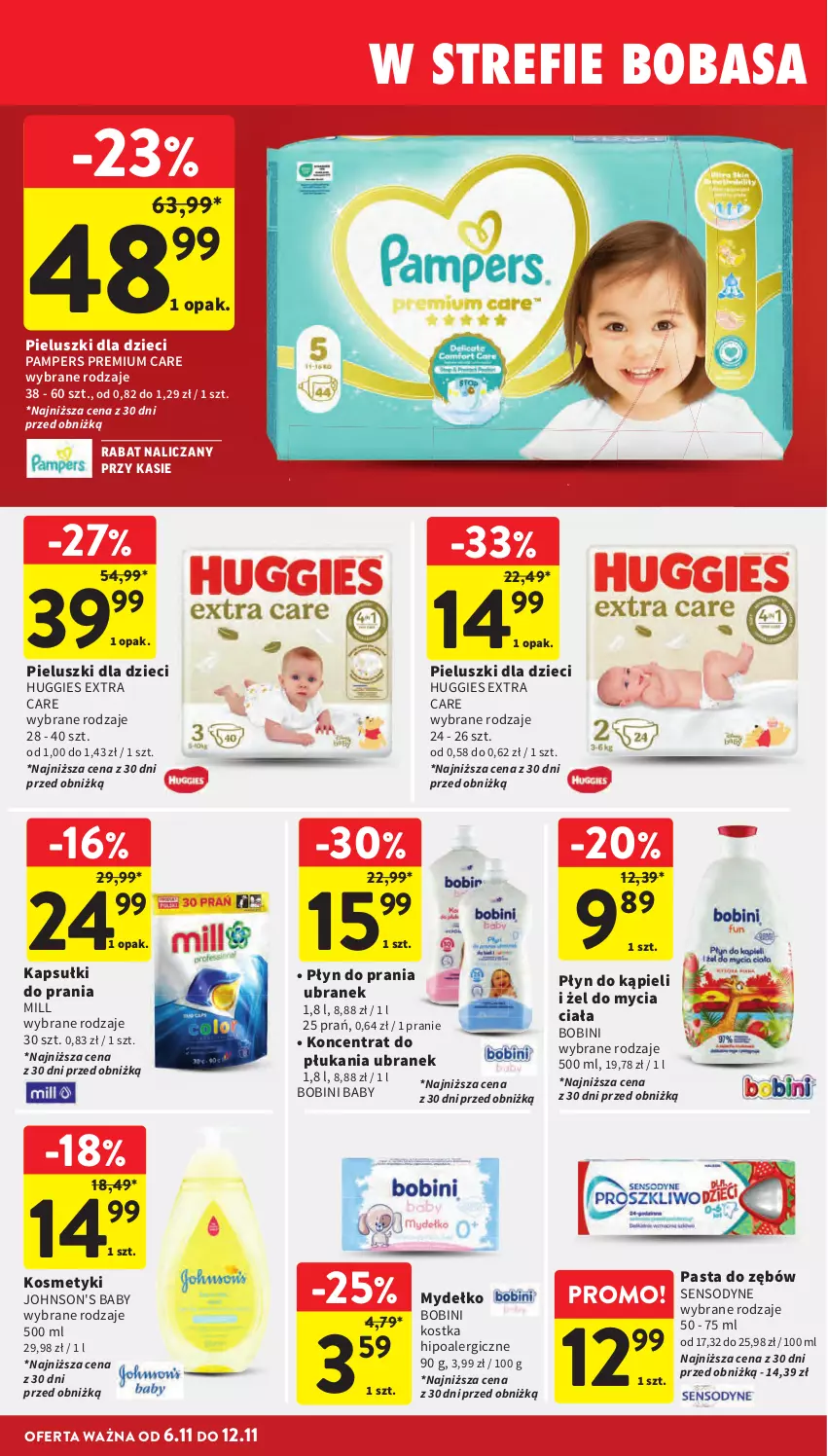 Gazetka promocyjna Intermarche - Gazetka promocyjna - ważna 06.11 do 12.11.2025 - strona 38 - produkty: Dzieci, Huggies, Johnson's, Johnson's Baby, Kapsułki do prania, Pampers, Pasta do zębów, Płyn do kąpieli, Płyn do prania, Sensodyne