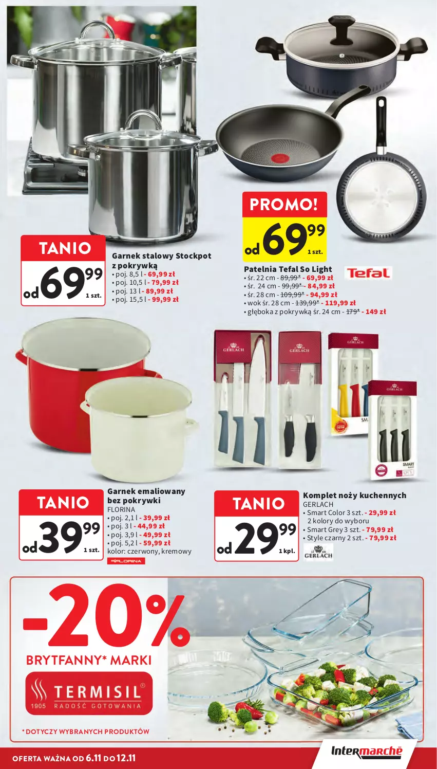 Gazetka promocyjna Intermarche - Gazetka promocyjna - ważna 06.11 do 12.11.2025 - strona 41 - produkty: Fa, Garnek, Noż, Patelnia, Stock, Tefal