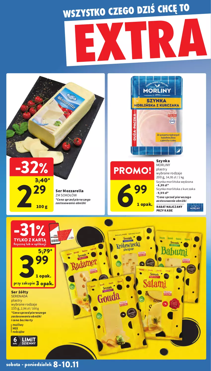 Gazetka promocyjna Intermarche - Gazetka promocyjna - ważna 06.11 do 12.11.2025 - strona 42 - produkty: Kurczak, Morliny, Mozzarella, Ser, Sok, Sokołów, Szynka