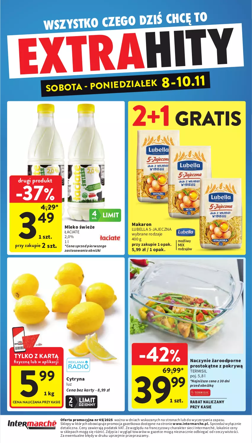 Gazetka promocyjna Intermarche - Gazetka promocyjna - ważna 06.11 do 12.11.2025 - strona 44 - produkty: Bell, Bella, Gra, Lubella, Makaron, Mleko, Naczynie żaroodporne, Por