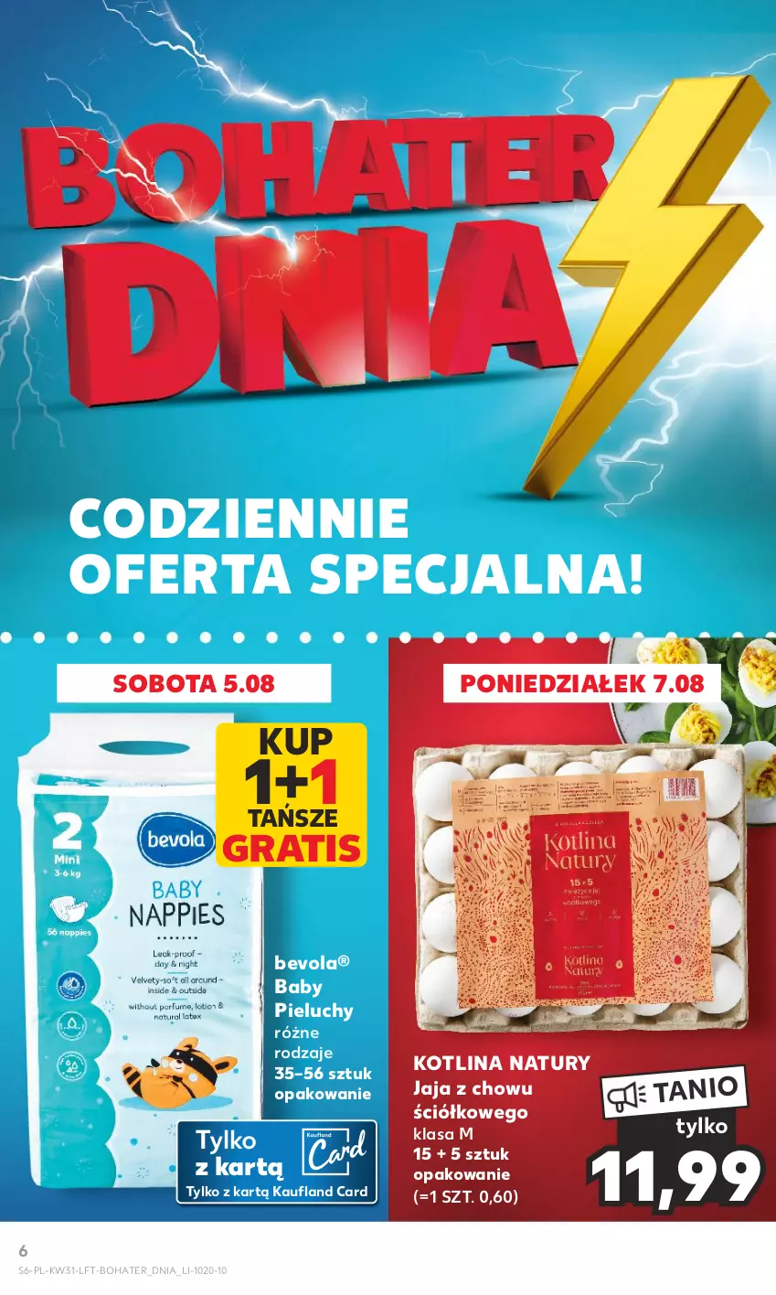 Gazetka promocyjna Kaufland - Gazetka tygodnia - ważna 03.08 do 09.08.2023 - strona 6 - produkty: Gra, Jaja, Kotlin, Pieluchy