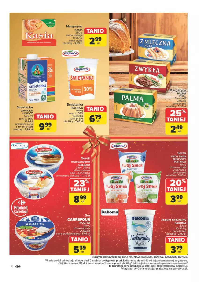 Gazetka promocyjna Carrefour - ważna 19.11 do 07.12.2024 - strona 12 - produkty: Bakoma, Fa, Kasia, Margaryna, Piątnica