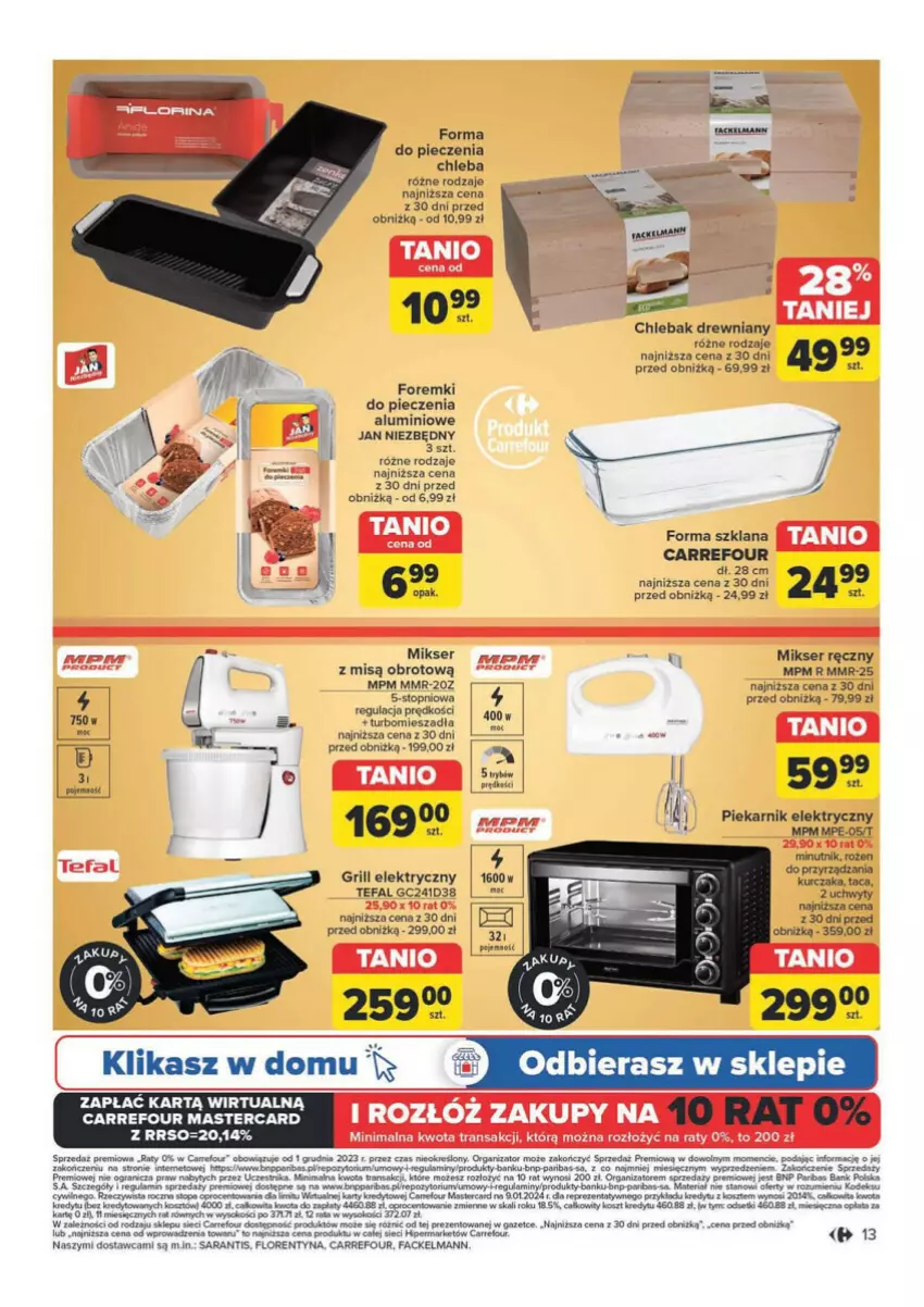 Gazetka promocyjna Carrefour - ważna 19.11 do 07.12.2024 - strona 5 - produkty: Chleb, Chlebak, Fa, Foremki, Forma do pieczenia, Gra, Grill, HP, Kosz, LANA, NBA, Piec, Piekarnik, Por, Sok, Sól, Tefal, Top, Tran, Uchwyty