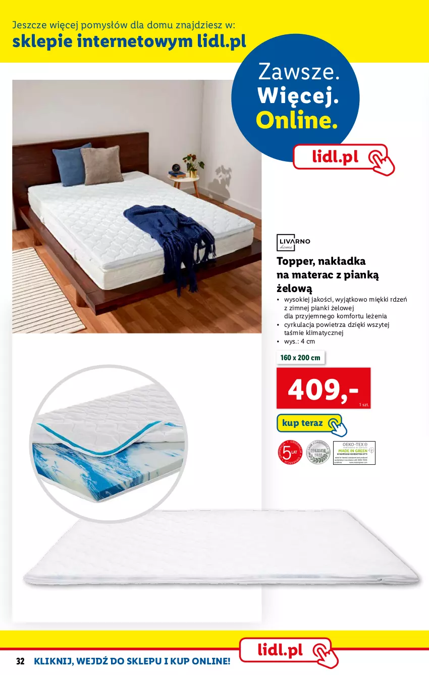 Gazetka promocyjna Lidl - KATALOG SKLEPU ONLINE - ważna 06.02 do 26.02.2023 - strona 32 - produkty: Materac, Sok, Tera, Top