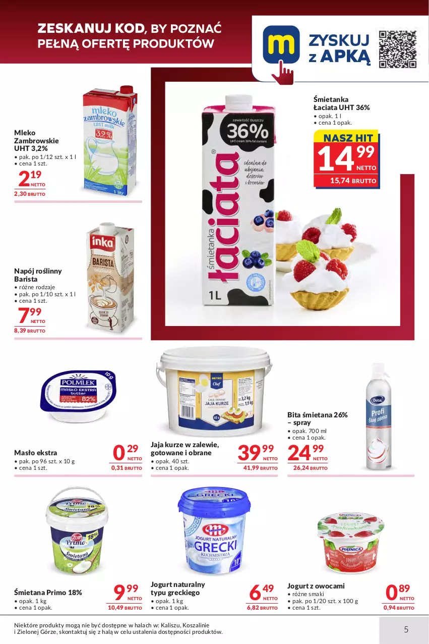 Gazetka promocyjna Makro - Oferta dla gastronomii - ważna 04.08 do 17.08.2026 - strona 5 - produkty: Jaja, Jogurt, Jogurt naturalny, Kosz, Masło, Mleko, Napój, Napój roślinny, Szal