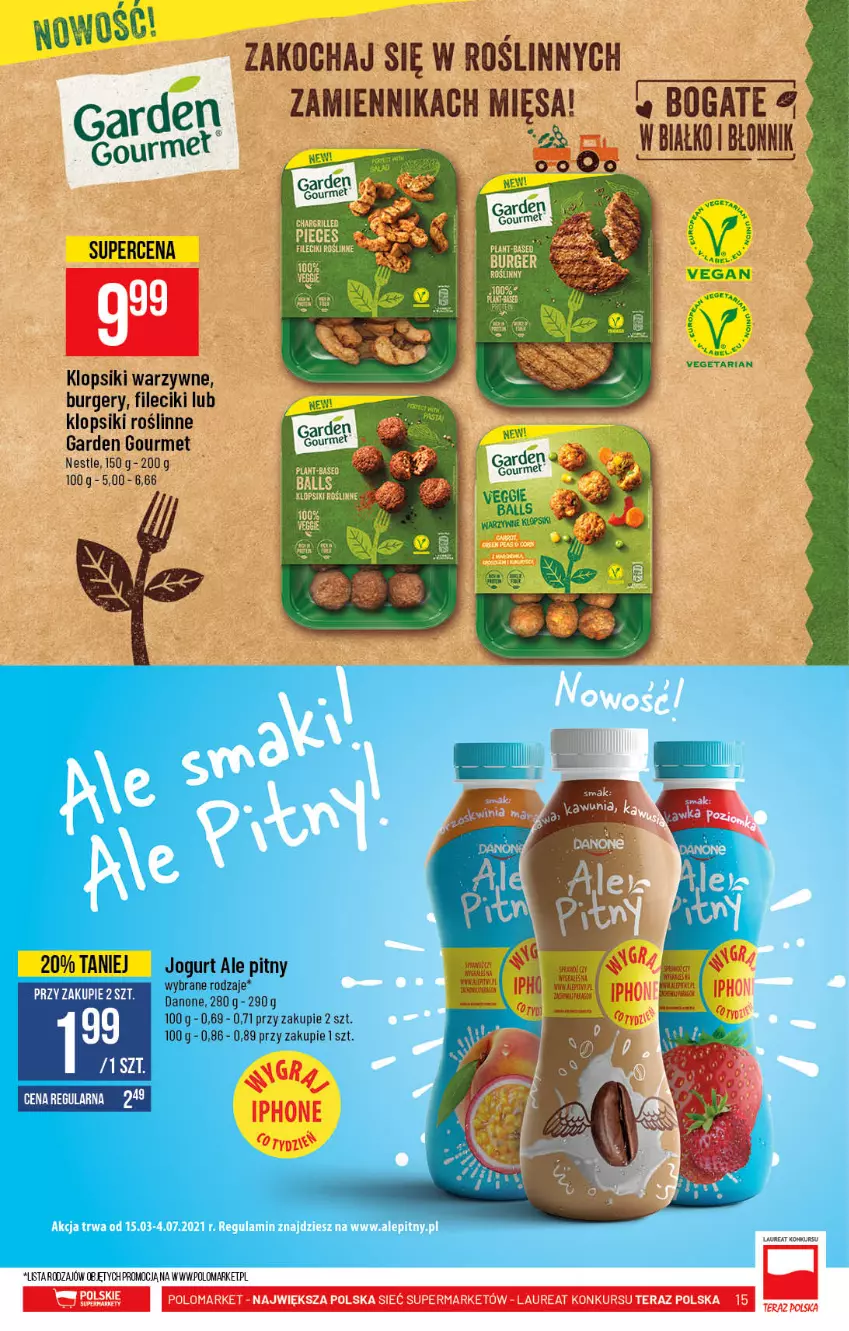 Gazetka promocyjna PoloMarket - Gazetka promocyjna - ważna 21.04 do 27.04.2021 - strona 15 - produkty: Burger, Danone, Jogurt, Klopsiki, Koc, Laur, Tera, Vegeta