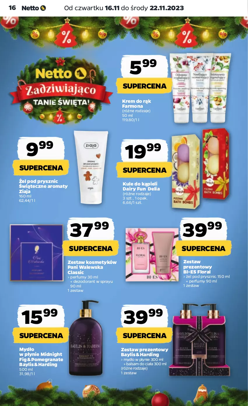 Gazetka promocyjna Netto - Artykuły spożywcze - ważna 16.11 do 22.11.2023 - strona 16 - produkty: Balsam do ciała, Dezodorant, Fa, Flora, Gra, Granat, Krem do rąk, Mydło, Mydło w płynie, Perfum, Zestaw prezentowy, Ziaja