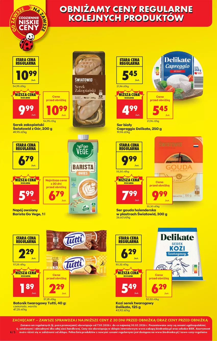Gazetka promocyjna Biedronka - Od Poniedziałku - ważna 11.05 do 16.05.2026 - strona 12 - produkty: Baton, Batonik twarogowy, Czekolada, Gouda, Napój, Olej, Ser, Serek, Serek twarogowy, Tonik