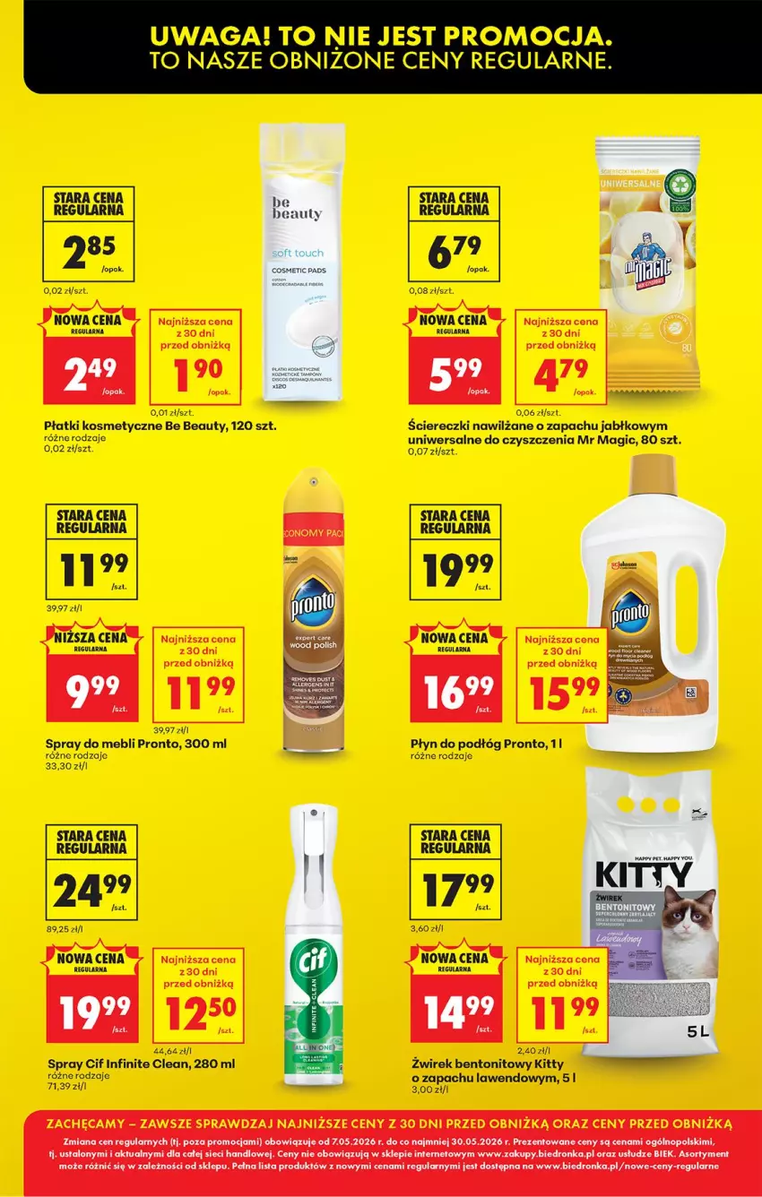 Gazetka promocyjna Biedronka - Od Poniedziałku - ważna 11.05 do 16.05.2026 - strona 15 - produkty: Be Be, Cif, Fa, O nas, Płatki kosmetyczne, Pronto, Waga