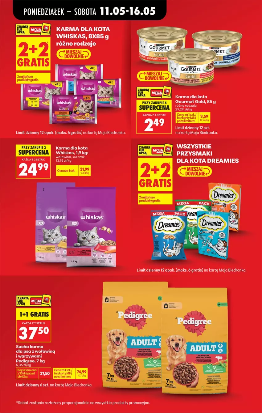 Gazetka promocyjna Biedronka - Od Poniedziałku - ważna 11.05 do 16.05.2026 - strona 29 - produkty: Gourmet Gold, Gra, Pedigree, Por, Przysmaki, Sucha karma, Warzywa, Whiskas