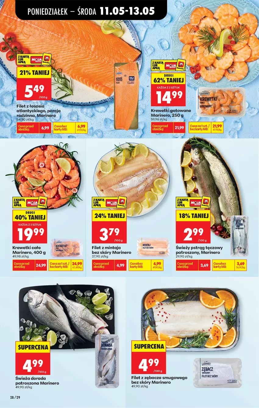 Gazetka promocyjna Biedronka - Od Poniedziałku - ważna 11.05 do 16.05.2026 - strona 46 - produkty: Filet z mintaja, Krewetki, LG, Mintaj, Pstrąg, Pstrąg tęczowy