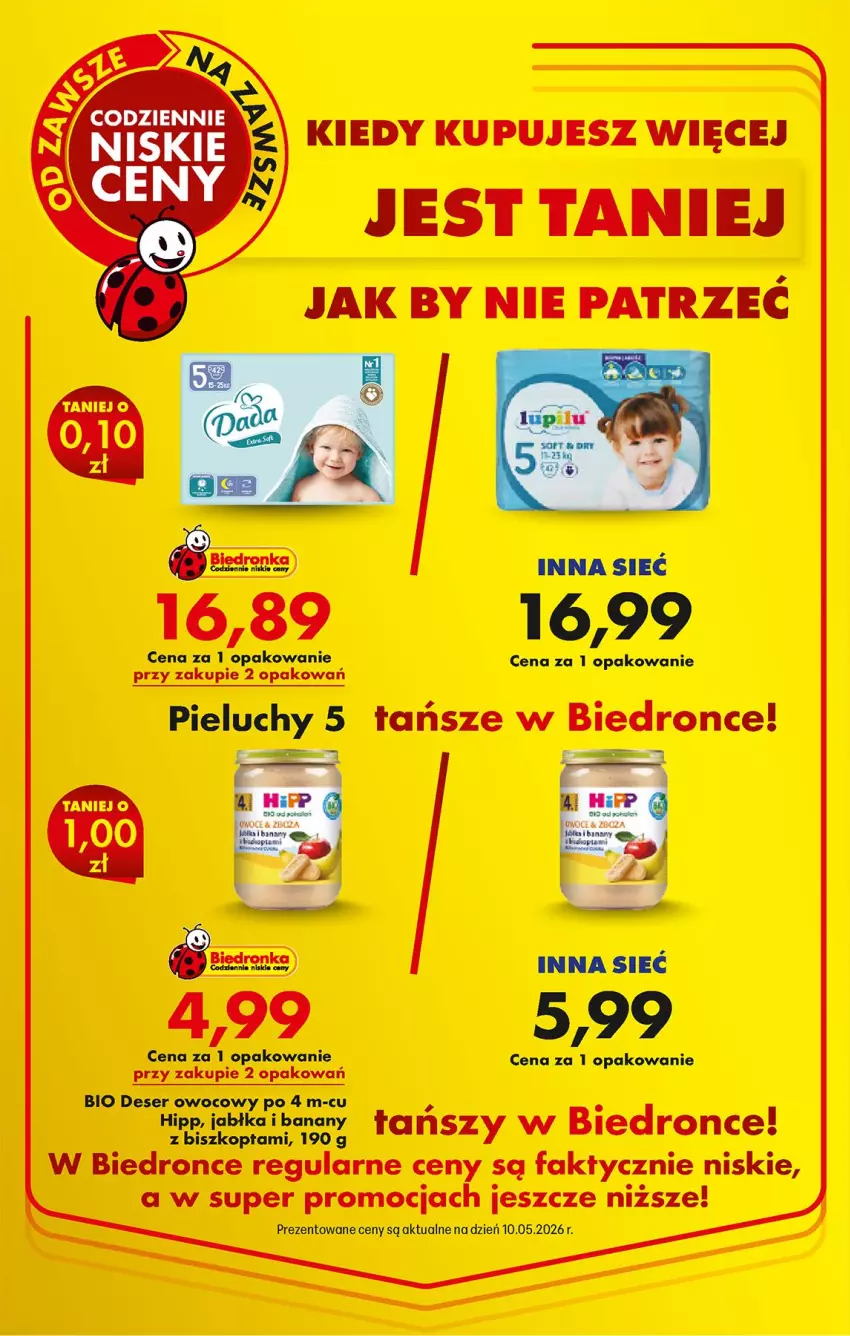Gazetka promocyjna Biedronka - Od Poniedziałku - ważna 11.05 do 16.05.2026 - strona 6 - produkty: Banany, Deser, Deser owocowy, Fa, HiPP, Jabłka, Pieluchy, Ser