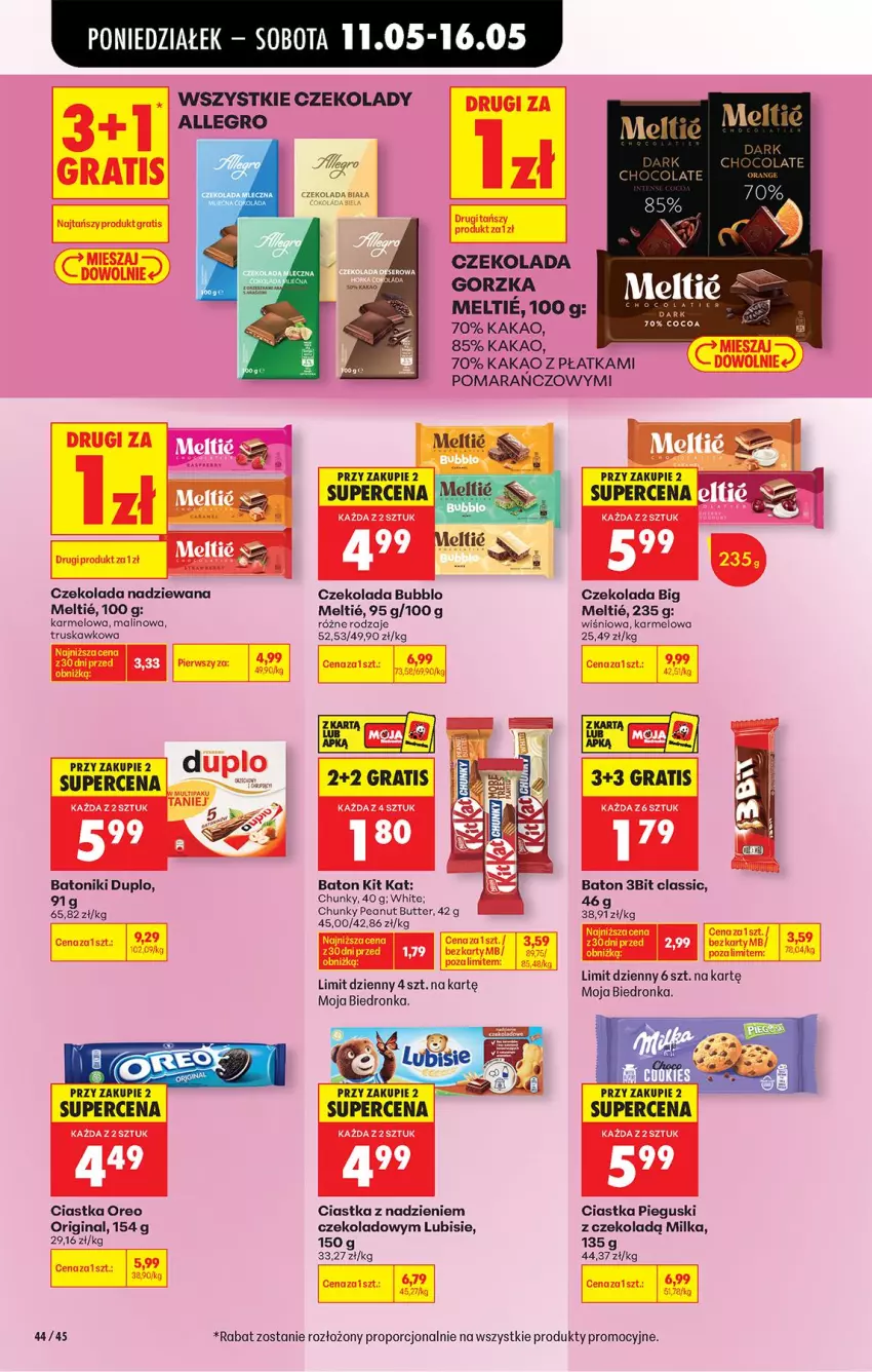 Gazetka promocyjna Biedronka - Od Poniedziałku - ważna 11.05 do 16.05.2026 - strona 70 - produkty: Allegro, Baton, Ciastka, Czekolada, Czekolada gorzka, Czekolada nadziewana, Fa, Gin, Gra, Kakao, Kit Kat, Lubisie, Milka, Oreo, Por, Tonik