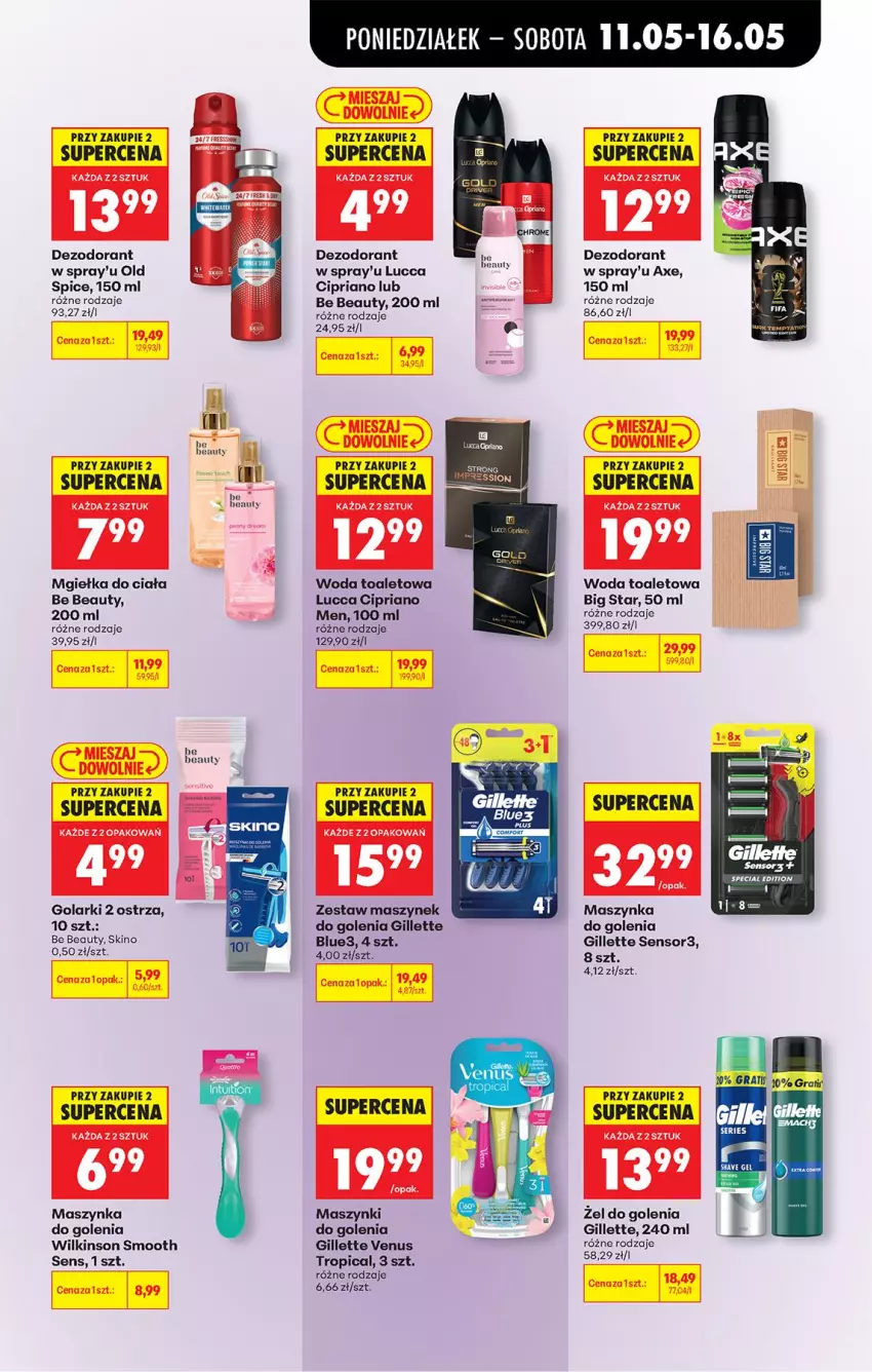 Gazetka promocyjna Biedronka - Od Poniedziałku - ważna 11.05 do 16.05.2026 - strona 85 - produkty: Be Be, Dezodorant, Gillette, Gillette Venus, Gra, Maszynka, Maszynka do golenia, Old Spice, Szynka, Tropical, Venus, Woda, Woda toaletowa