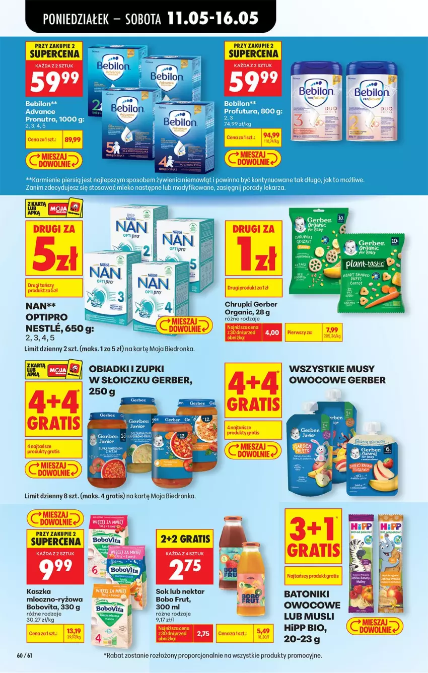 Gazetka promocyjna Biedronka - Od Poniedziałku - ważna 11.05 do 16.05.2026 - strona 90 - produkty: Baton, BEBILON, BoboVita, Chrupki, Gerber, Gra, HiPP, Hipp Bio, Karmi, Mleko, Mus, O nas, Por, Ryż, Tonik