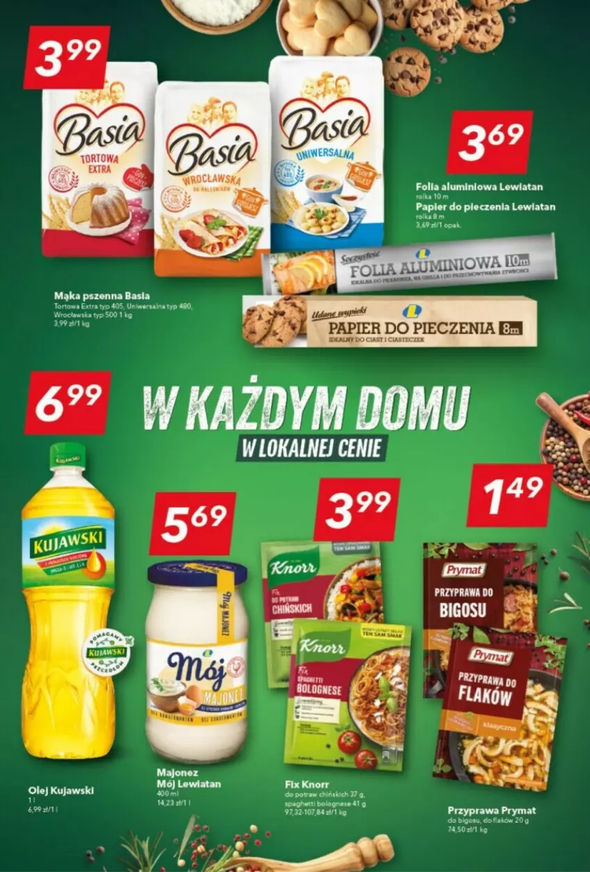 Gazetka promocyjna Lewiatan - ważna 24.10 do 31.10.2024 - strona 12 - produkty: Basia, Bigos, Folia aluminiowa, Knorr, Kujawski, Mąka, Mąka pszenna, Papier, Papier do pieczenia, Piec, Piórnik, Prymat, Spaghetti