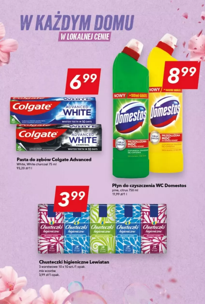 Gazetka promocyjna Lewiatan - ważna 24.10 do 31.10.2024 - strona 4 - produkty: Chusteczki, Colgate, Domestos, LG, Pasta do zębów, Płyn do czyszczenia wc