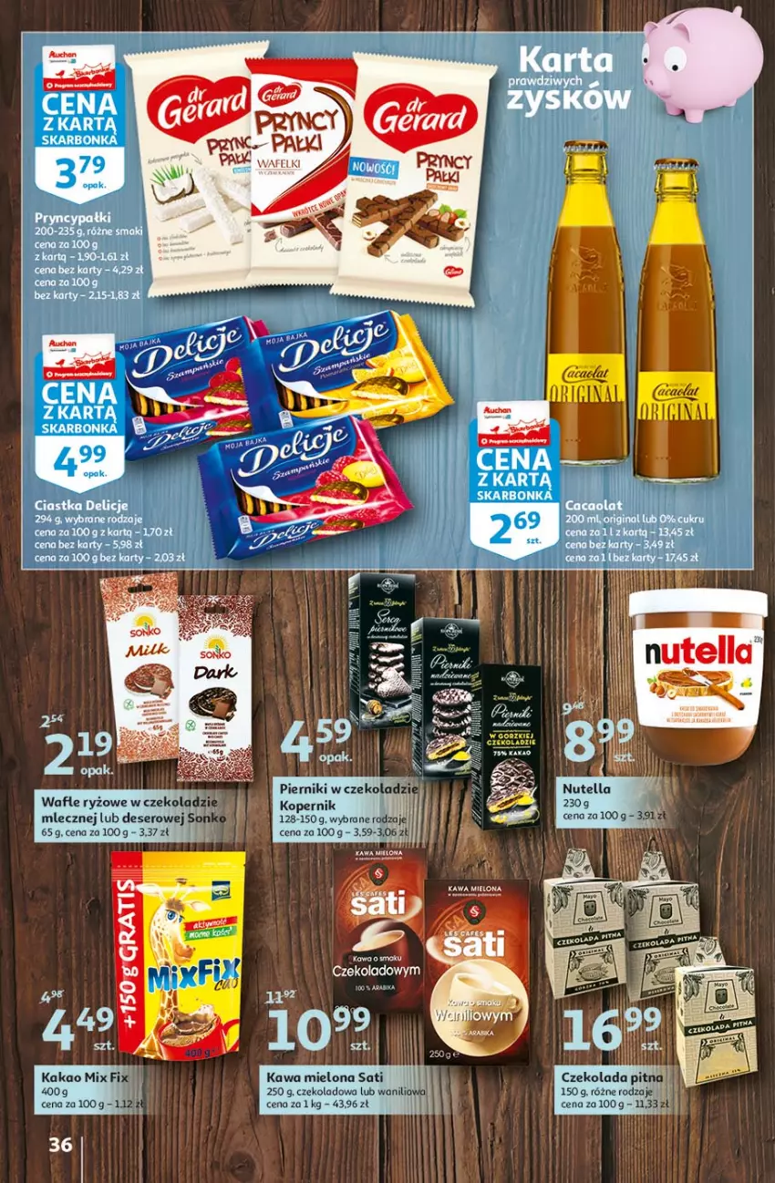 Gazetka promocyjna Auchan - Hiper porządki Hipermarkety - ważna 18.02 do 25.02.2021 - strona 36 - produkty: Deser, Gin, Kakao, Piernik, Ser