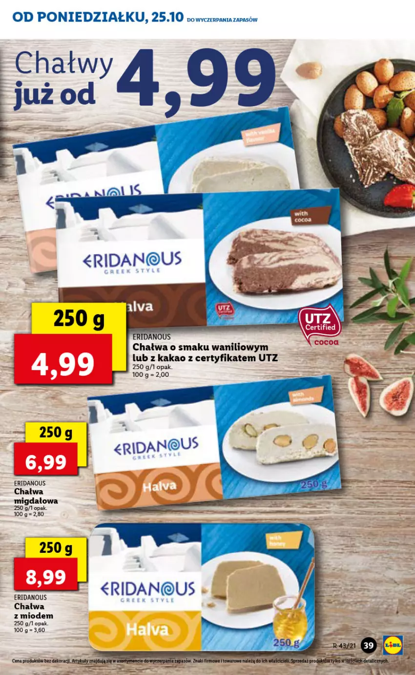 Gazetka promocyjna Lidl - GAZETKA - ważna 25.10 do 27.10.2021 - strona 39 - produkty: Chałwa, Kakao