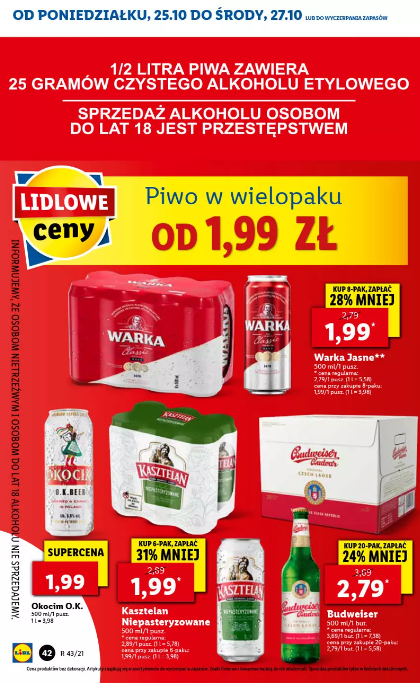 Gazetka promocyjna Lidl - GAZETKA - ważna 25.10 do 27.10.2021 - strona 42 - produkty: Koc, Okocim, Piwo, Sos