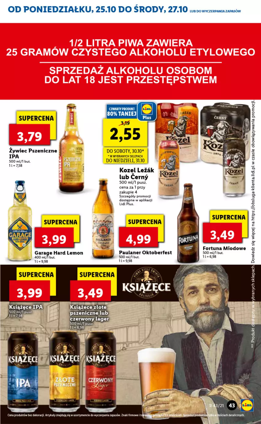 Gazetka promocyjna Lidl - GAZETKA - ważna 25.10 do 27.10.2021 - strona 43 - produkty: Fa, Fortuna, Kozel, Książęce