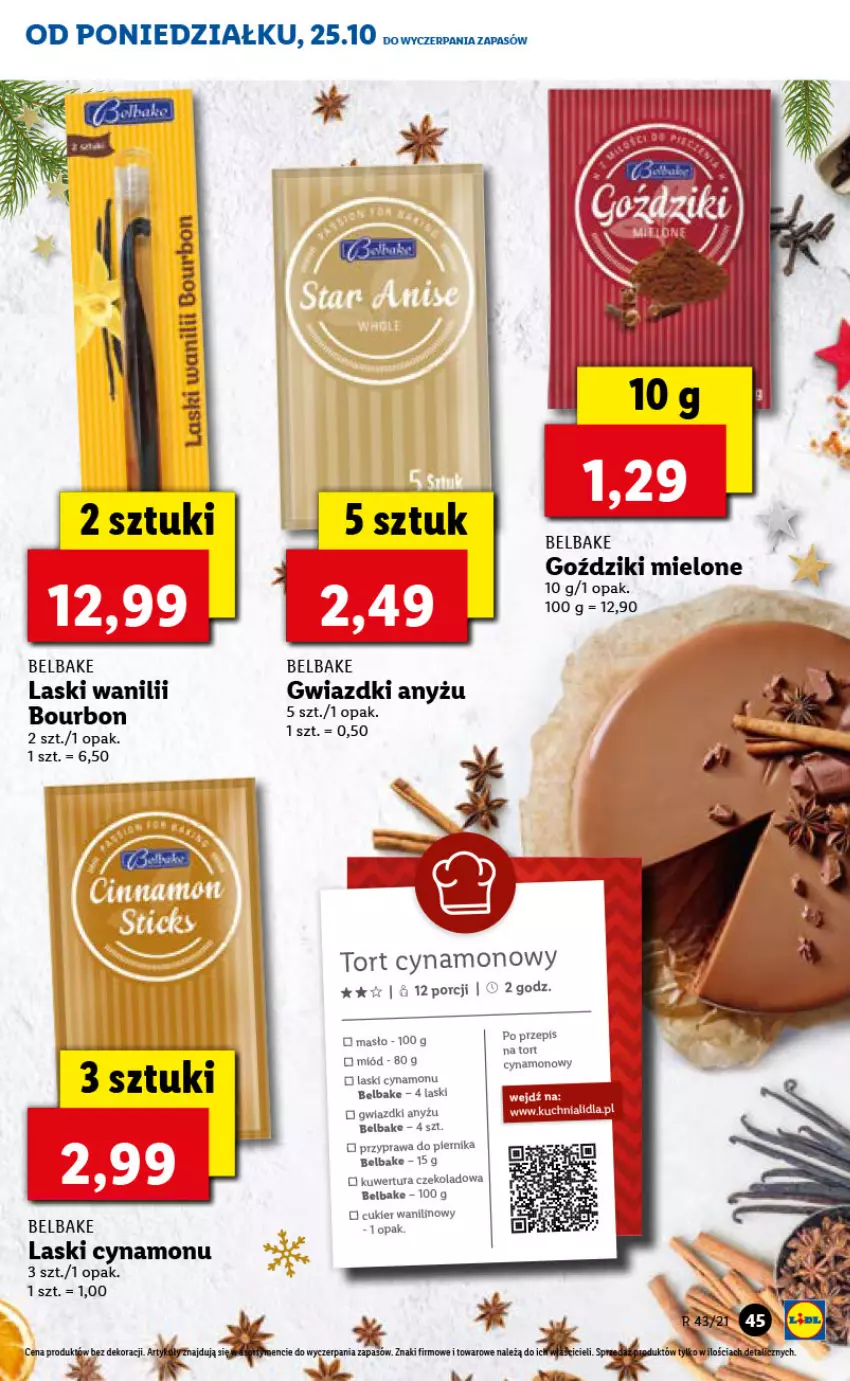 Gazetka promocyjna Lidl - GAZETKA - ważna 25.10 do 27.10.2021 - strona 45 - produkty: Bourbon, Cukier, Cukier wanilinowy, Masło, Miód, Piernik, Por