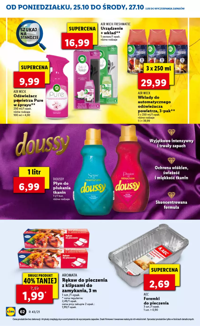 Gazetka promocyjna Lidl - GAZETKA - ważna 25.10 do 27.10.2021 - strona 62 - produkty: Air Wick, Fa, Foremki, Piec, Rękaw do pieczenia