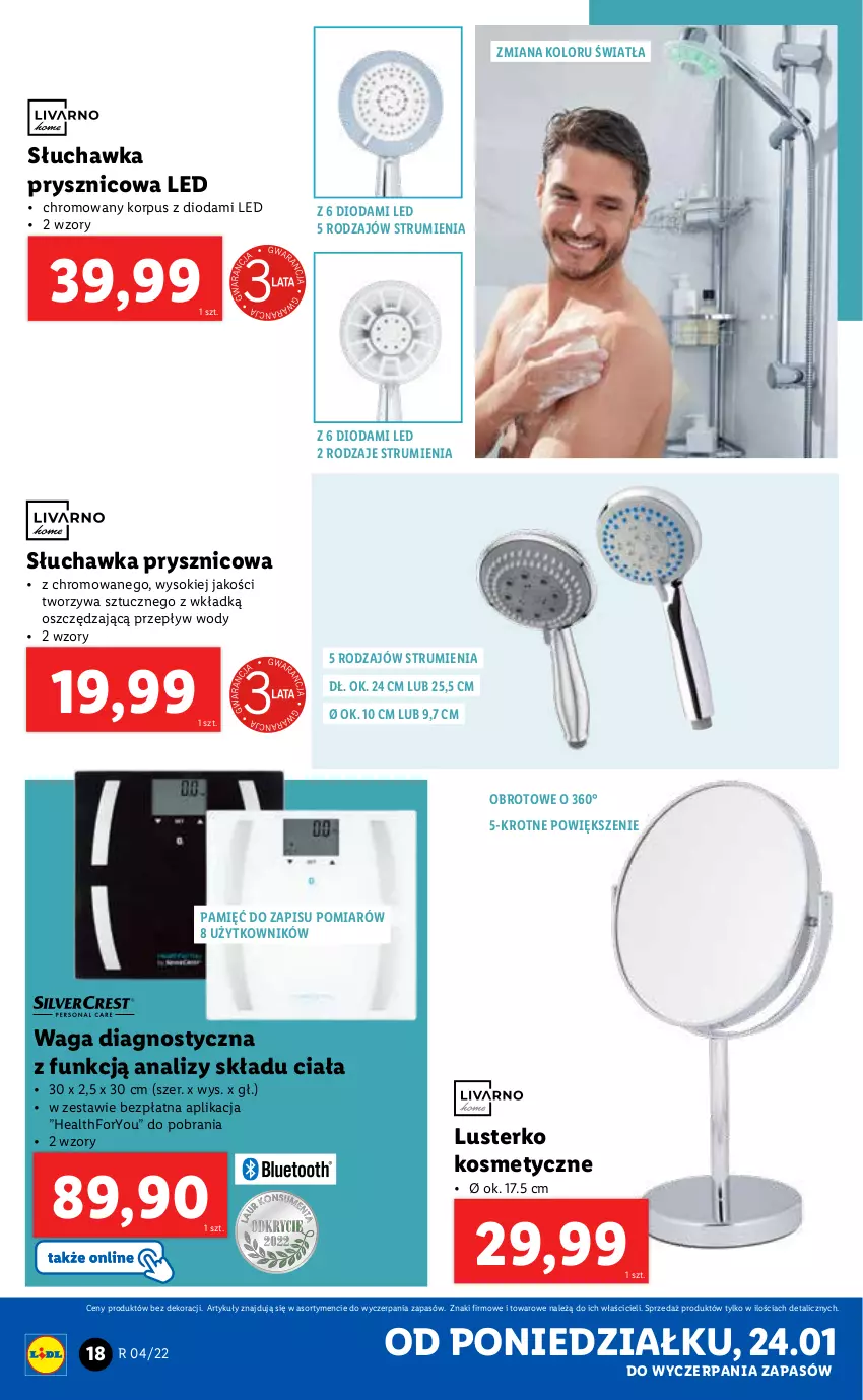 Gazetka promocyjna Lidl - GAZETKA - ważna 24.01 do 30.01.2022 - strona 18 - produkty: Lusterko kosmetyczne, Rum, Słuchawka prysznicowa, Sok, Waga