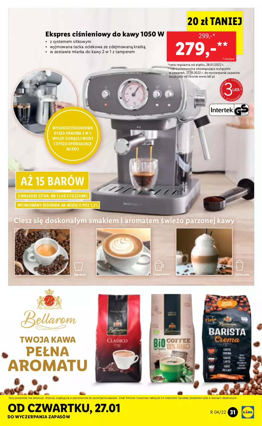 Gazetka promocyjna Lidl - GAZETKA - ważna 24.01 do 30.01.2022 - strona 31 - produkty: Cappuccino, Kawa, Koc, Miarka, Mleko, Sitko, Sok, Wkładki