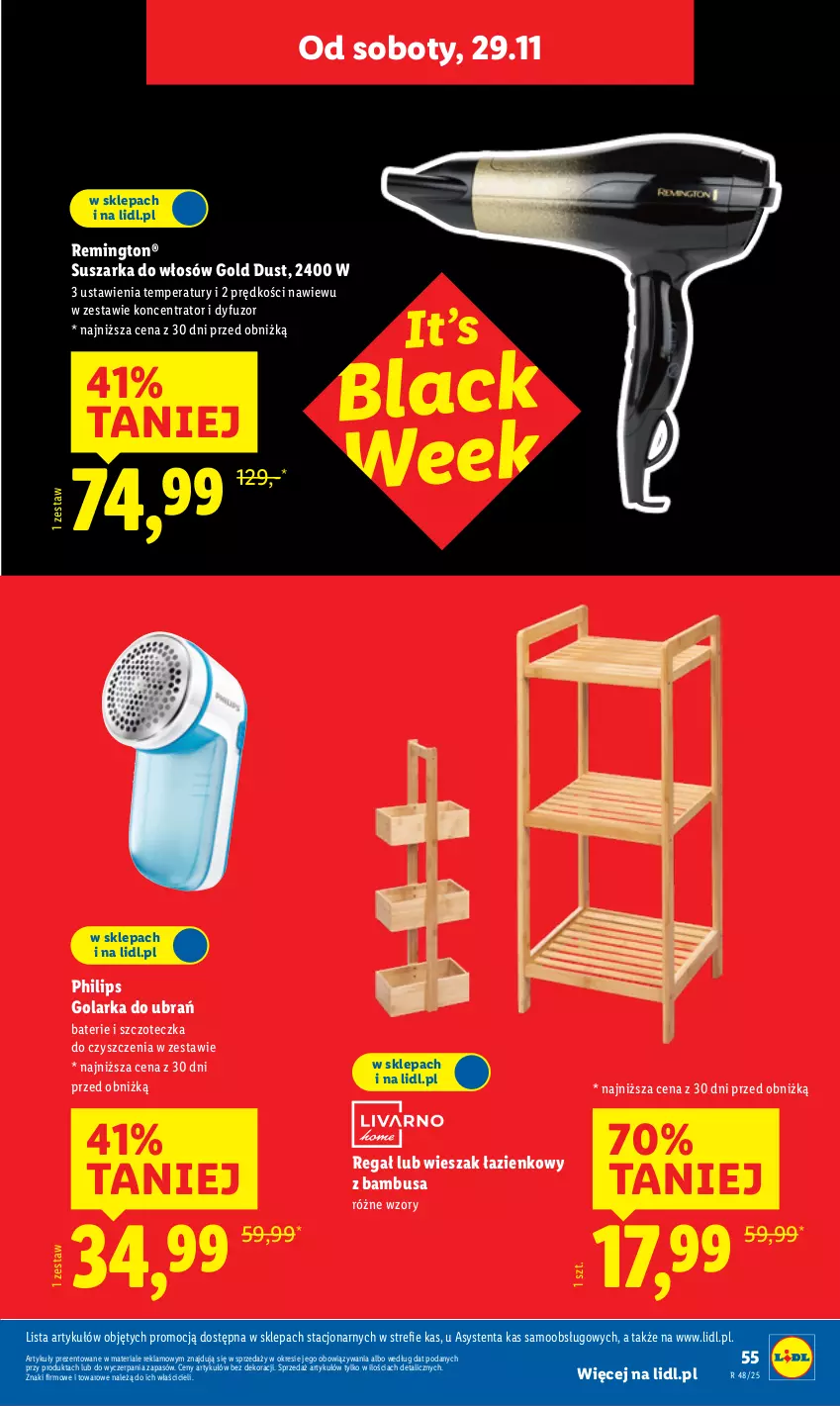 Gazetka promocyjna Lidl - GAZETKA - ważna 24.11 do 29.11.2025 - strona 59 - produkty: Golarka, Lack, Philips, Regał, Remington, Suszarka, Szczoteczka, Wieszak