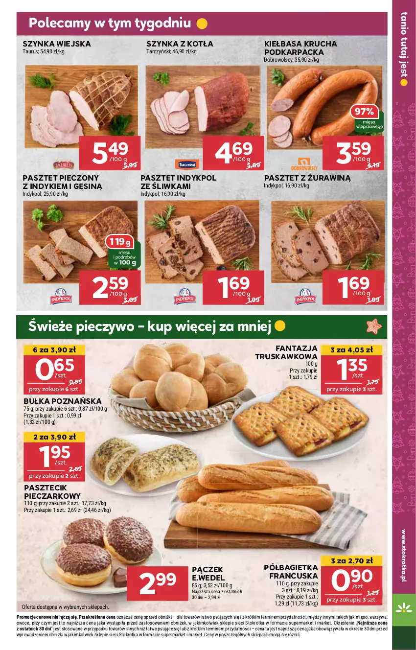 Gazetka promocyjna Stokrotka - Supermarket Opole/Radom - ważna 19.12 do 27.12.2024 - strona 17 - produkty: Bagietka, Bułka, Fa, Fanta, Karp, Kiełbasa, Kiełbasa krucha, Mięso, Owoce, Pączek, Pasztet, Piec, Pieczywo, Półbagietka, Szynka, Warzywa