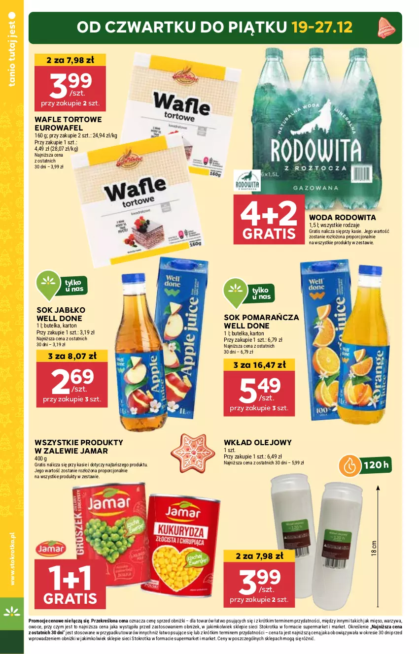 Gazetka promocyjna Stokrotka - Supermarket Opole/Radom - ważna 19.12 do 27.12.2024 - strona 8 - produkty: Gra, Mięso, Olej, Owoce, Por, Sok, Wafle, Wafle tortowe, Warzywa, Wkład olejowy, Woda