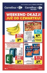 Gazetka promocyjna Carrefour - Gazetka Weekend okazji już od czwartku! - Gazetka - ważna od 17.01 do 17.01.2026 - strona 1 - produkty: Piwo, Parówki, Pizza, Berlinki