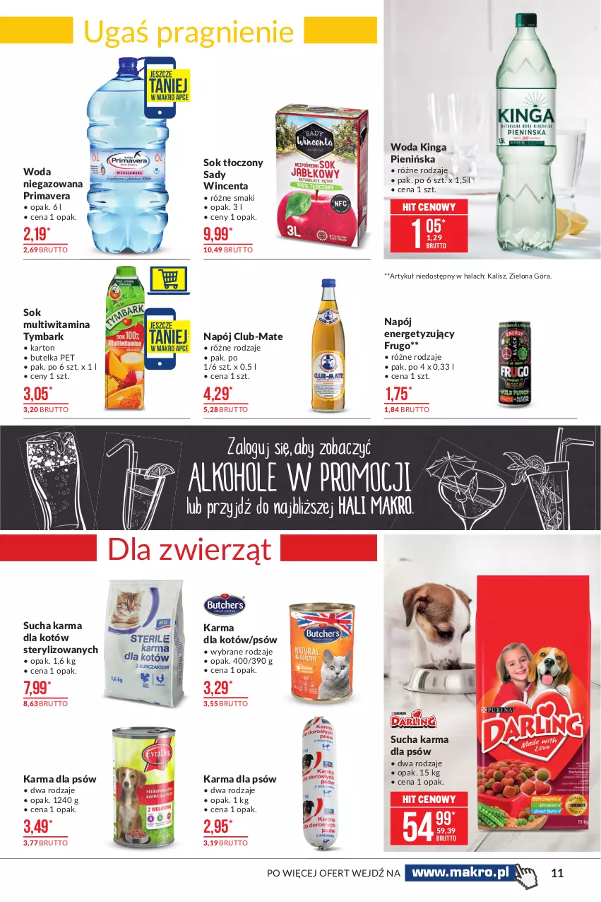 Gazetka promocyjna Makro - [Oferta promocyjna] Artykuły spożywcze - ważna 19.04 do 03.05.2021 - strona 11 - produkty: Napój, Prima, Primavera, Sok, Sucha karma, Tymbark, Woda, Woda niegazowana