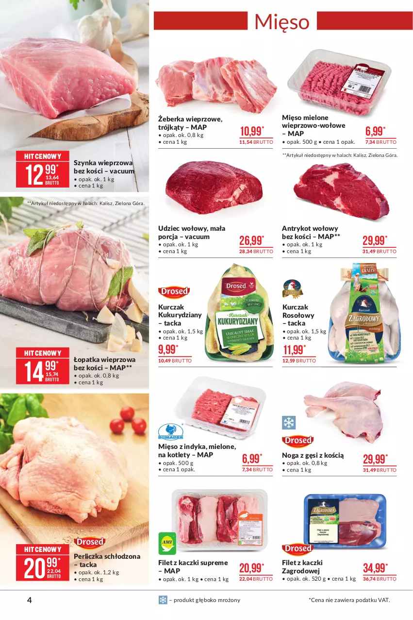 Gazetka promocyjna Makro - [Oferta promocyjna] Artykuły spożywcze - ważna 19.04 do 03.05.2021 - strona 4 - produkty: Antrykot wołowy, Kotlet, Kurczak, Mięso, Mięso mielone, Mięso z indyka, Perliczka, Por, Szynka, Szynka wieprzowa, Udziec wołowy