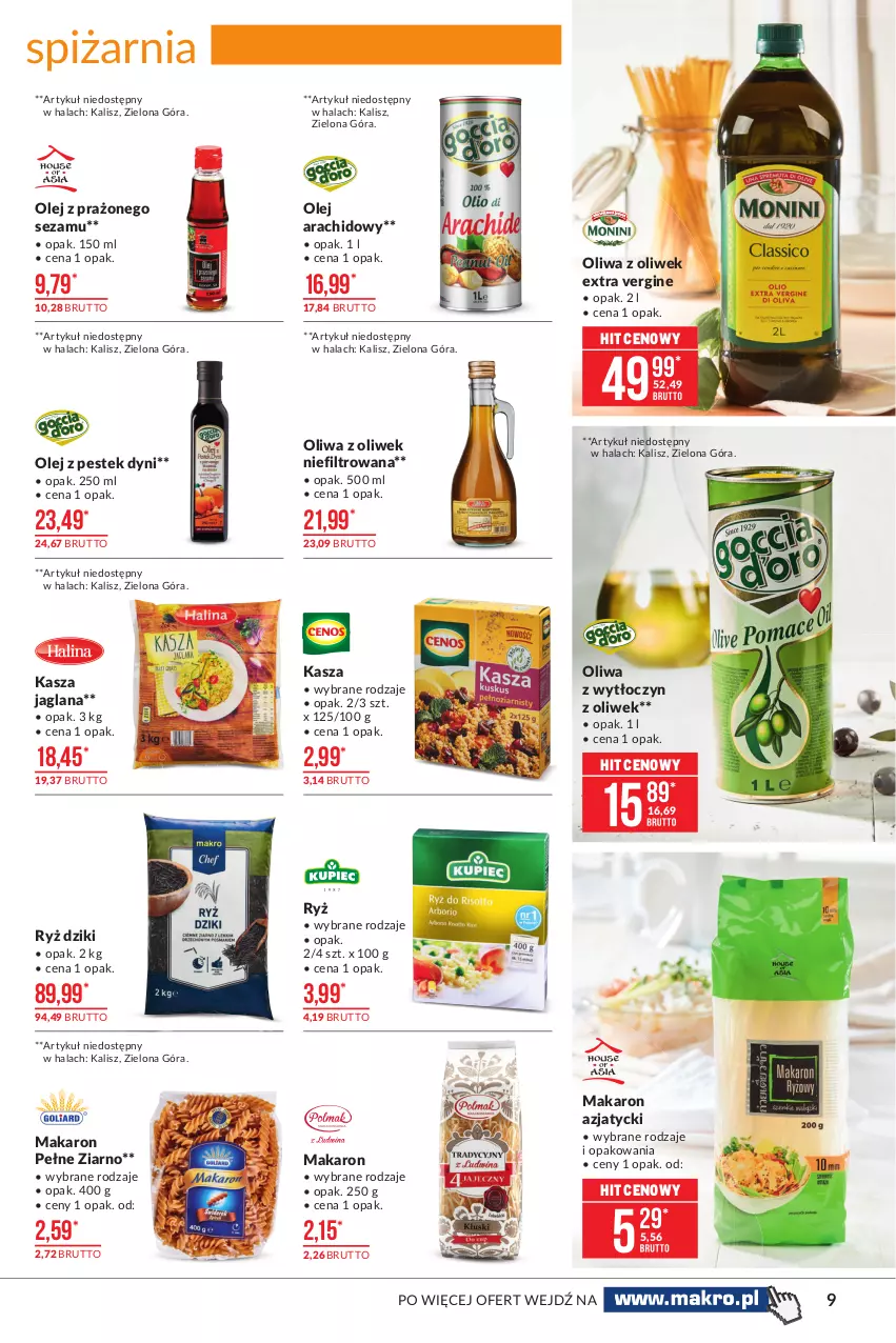 Gazetka promocyjna Makro - [Oferta promocyjna] Artykuły spożywcze - ważna 19.04 do 03.05.2021 - strona 9 - produkty: Gin, Kasza, Kasza jaglana, LANA, Makaron, Olej, Oliwa z oliwek, Ryż, Sezam, Stek