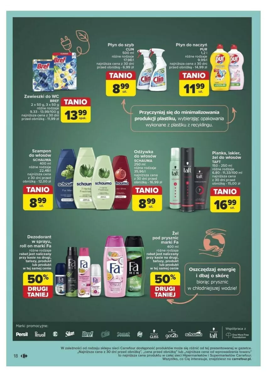 Gazetka promocyjna Carrefour - ważna 10.09 do 14.09.2024 - strona 10 - produkty: Dezodorant, Fa, HP, Lakier, Odżywka, Persil, Płyn do szyb, Schauma, Szampon, Taft, Zawieszki