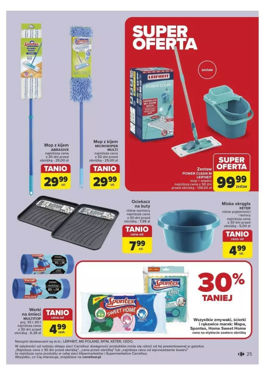 Gazetka promocyjna Carrefour - ważna 10.09 do 14.09.2024 - strona 18 - produkty: Buty, Kije, LG, Miska, Mop, Ociekacz, Rękawice, Top