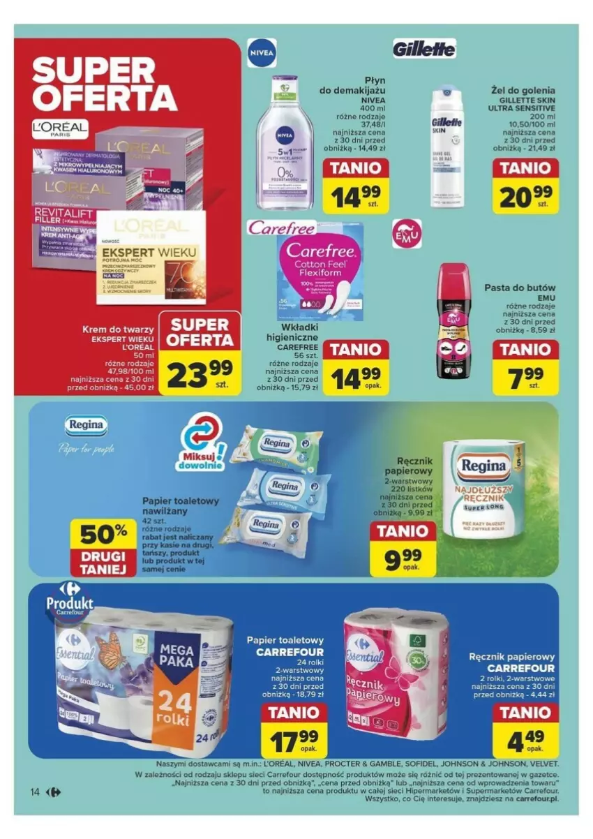 Gazetka promocyjna Carrefour - ważna 10.09 do 14.09.2024 - strona 6 - produkty: Gillette, Gin, Gra, Krem do twarzy, Makijaż, Nivea, Papier, Velvet