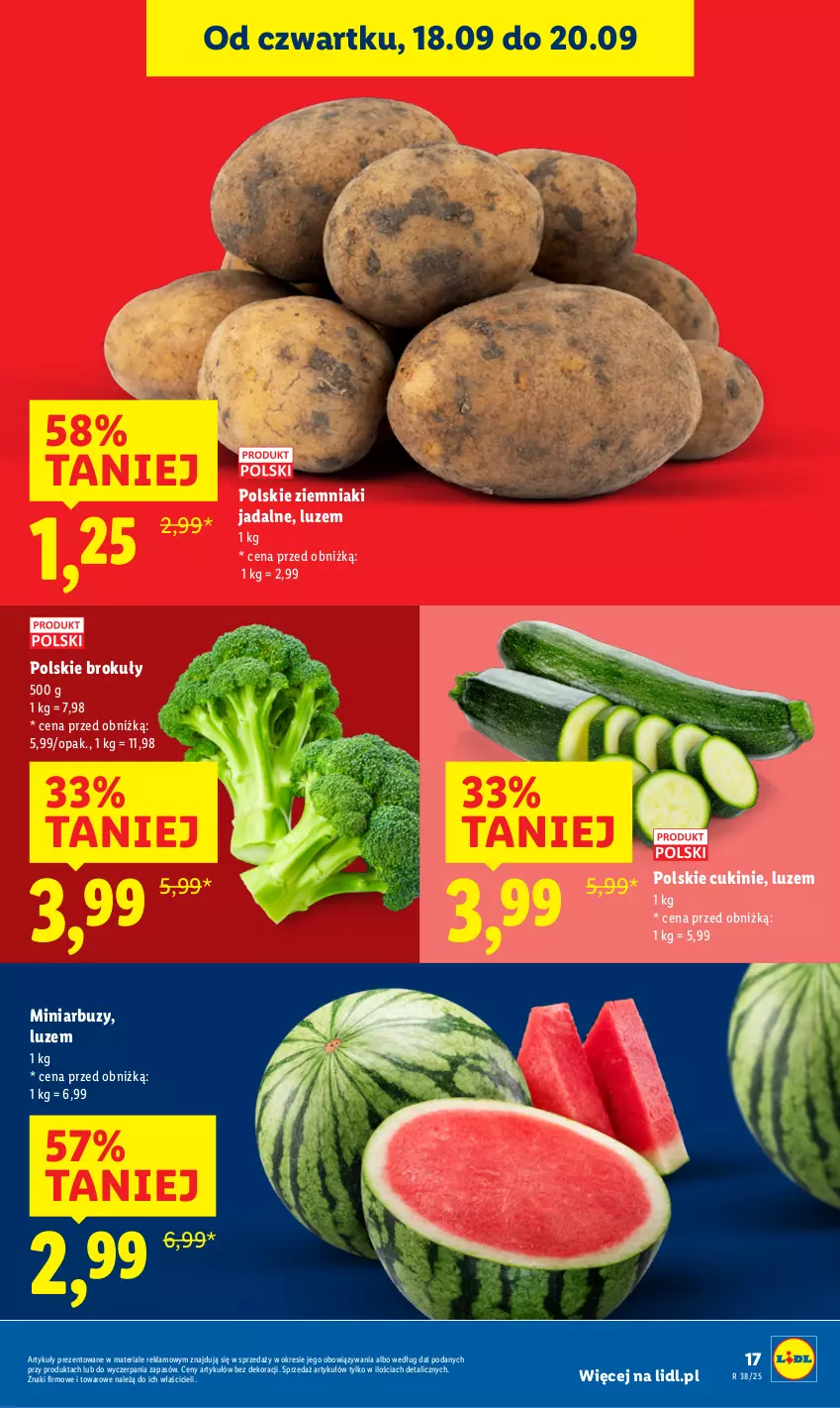 Gazetka promocyjna Lidl - GAZETKA - ważna 18.09 do 20.09.2025 - strona 21 - produkty: Arbuz, Brokuły, Ziemniaki