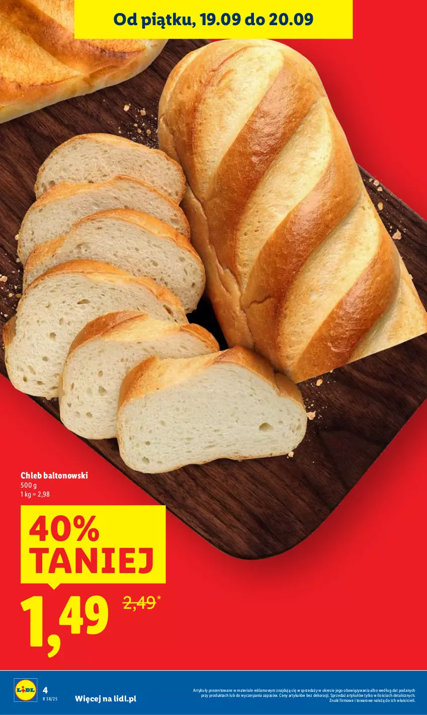 Gazetka promocyjna Lidl - GAZETKA - ważna 18.09 do 20.09.2025 - strona 4 - produkty: Chleb