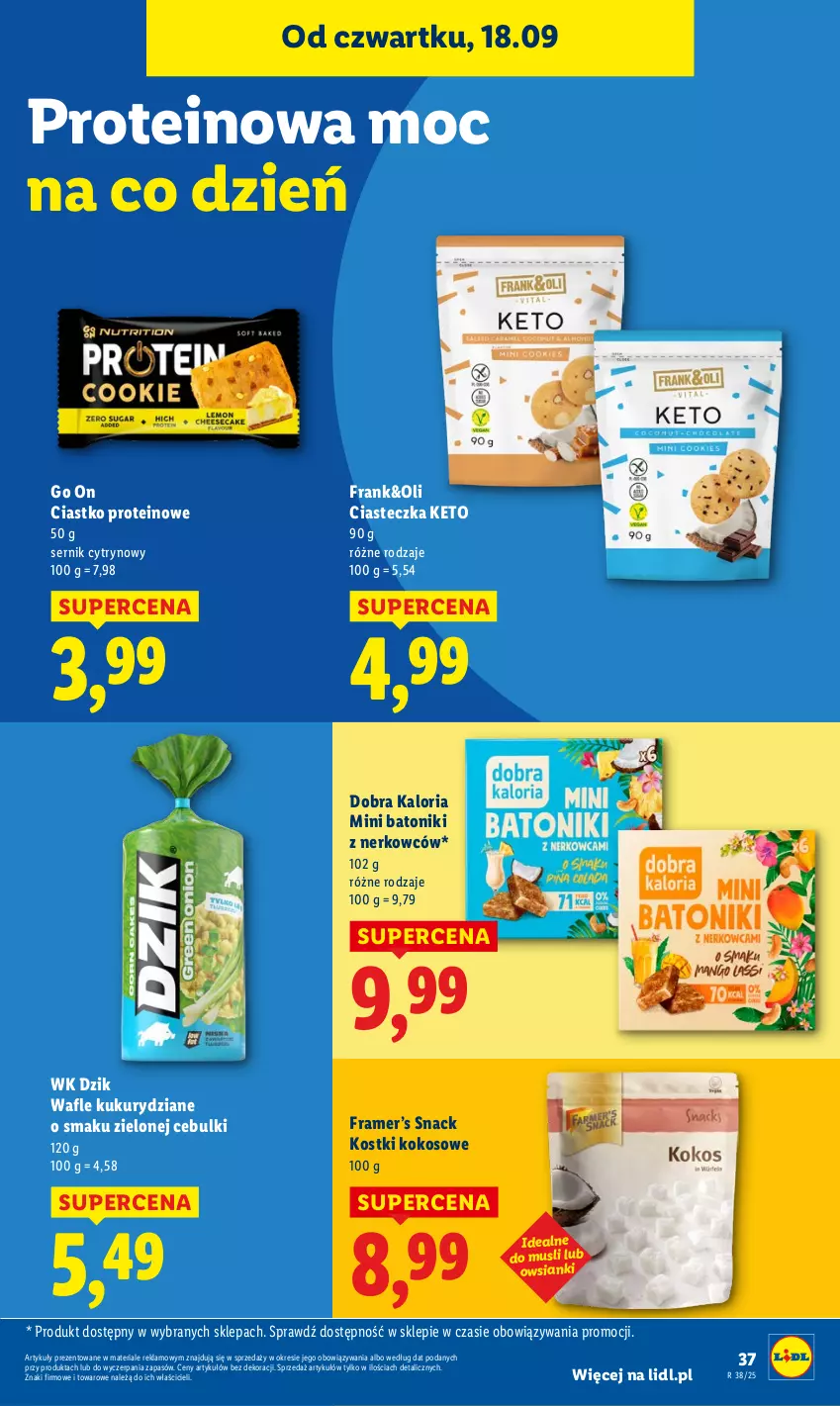 Gazetka promocyjna Lidl - GAZETKA - ważna 18.09 do 20.09.2025 - strona 43 - produkty: Baton, Kokos, Mus, Ser, Tonik, Wafle
