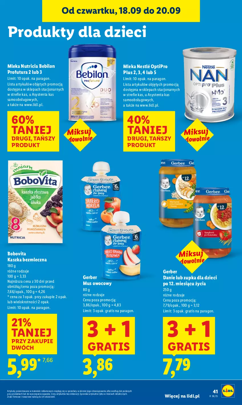 Gazetka promocyjna Lidl - GAZETKA - ważna 18.09 do 20.09.2025 - strona 49 - produkty: BEBILON, BoboVita, Dzieci, Gerber, Gra, Mus, Nestlé