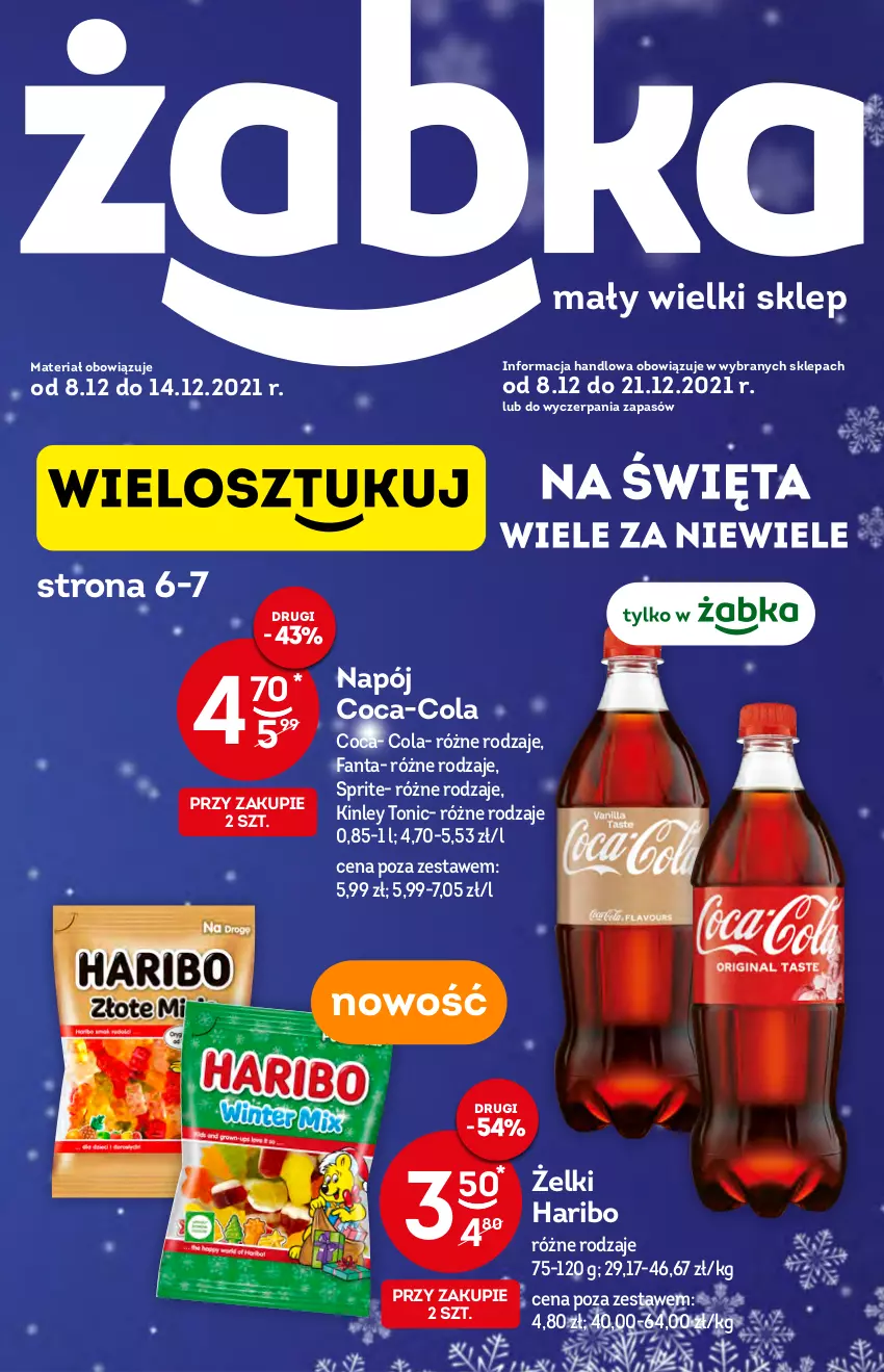 Gazetka promocyjna Żabka - ważna 08.12 do 14.12.2021 - strona 1 - produkty: Coca-Cola, Fa, Fanta, Haribo, Napój, Sprite