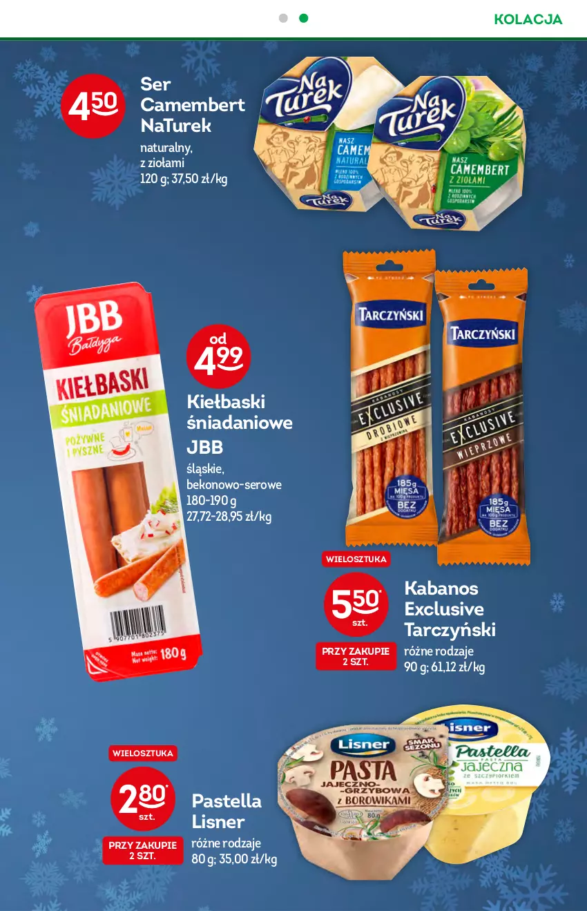 Gazetka promocyjna Żabka - ważna 08.12 do 14.12.2021 - strona 51 - produkty: Beko, Camembert, Danio, Kabanos, Lisner, NaTurek, Pastella, Ser, Tarczyński