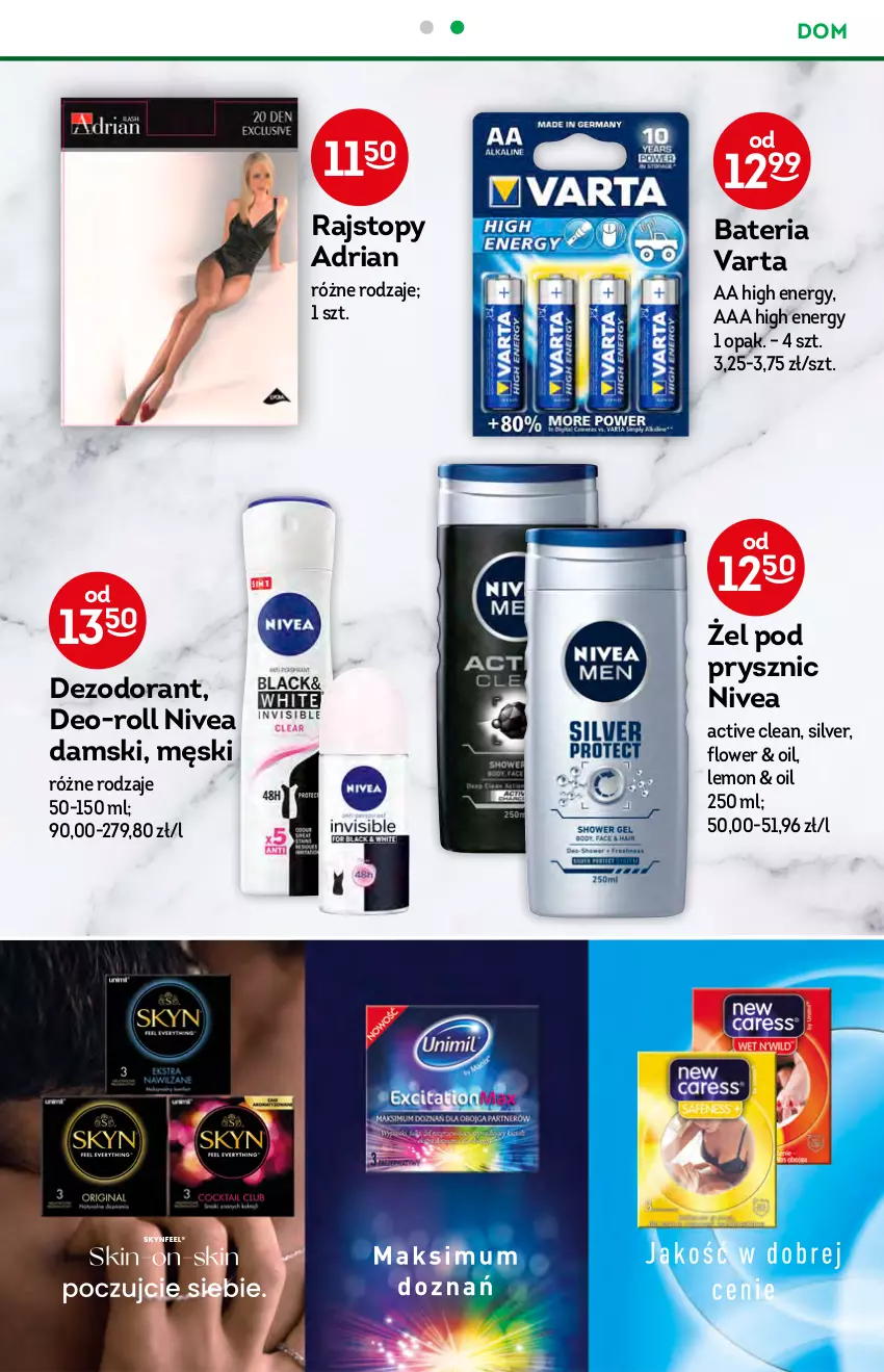 Gazetka promocyjna Żabka - ważna 08.12 do 14.12.2021 - strona 53 - produkty: Bateria, Dezodorant, Nivea, Rajstopy, Skyn, Top, Unimil, Varta