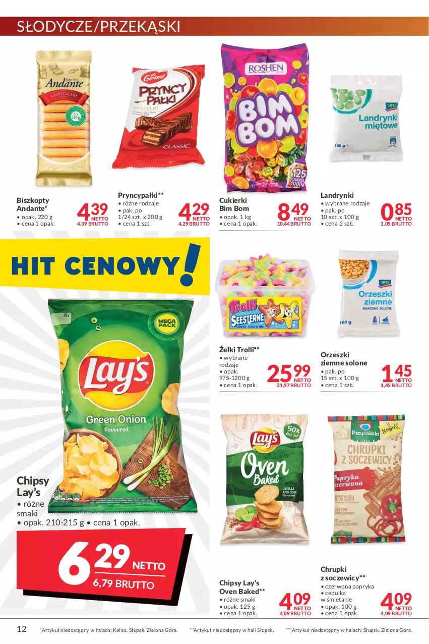 Gazetka promocyjna Makro - [Oferta promocyjna] Artykuły spożywcze i przemysłowe - ważna 08.03 do 21.03.2022 - strona 12 - produkty: Biszkopty, Chipsy, Chrupki, Cukier, Cukierki, Lay’s, Orzeszki, Orzeszki ziemne, Papryka