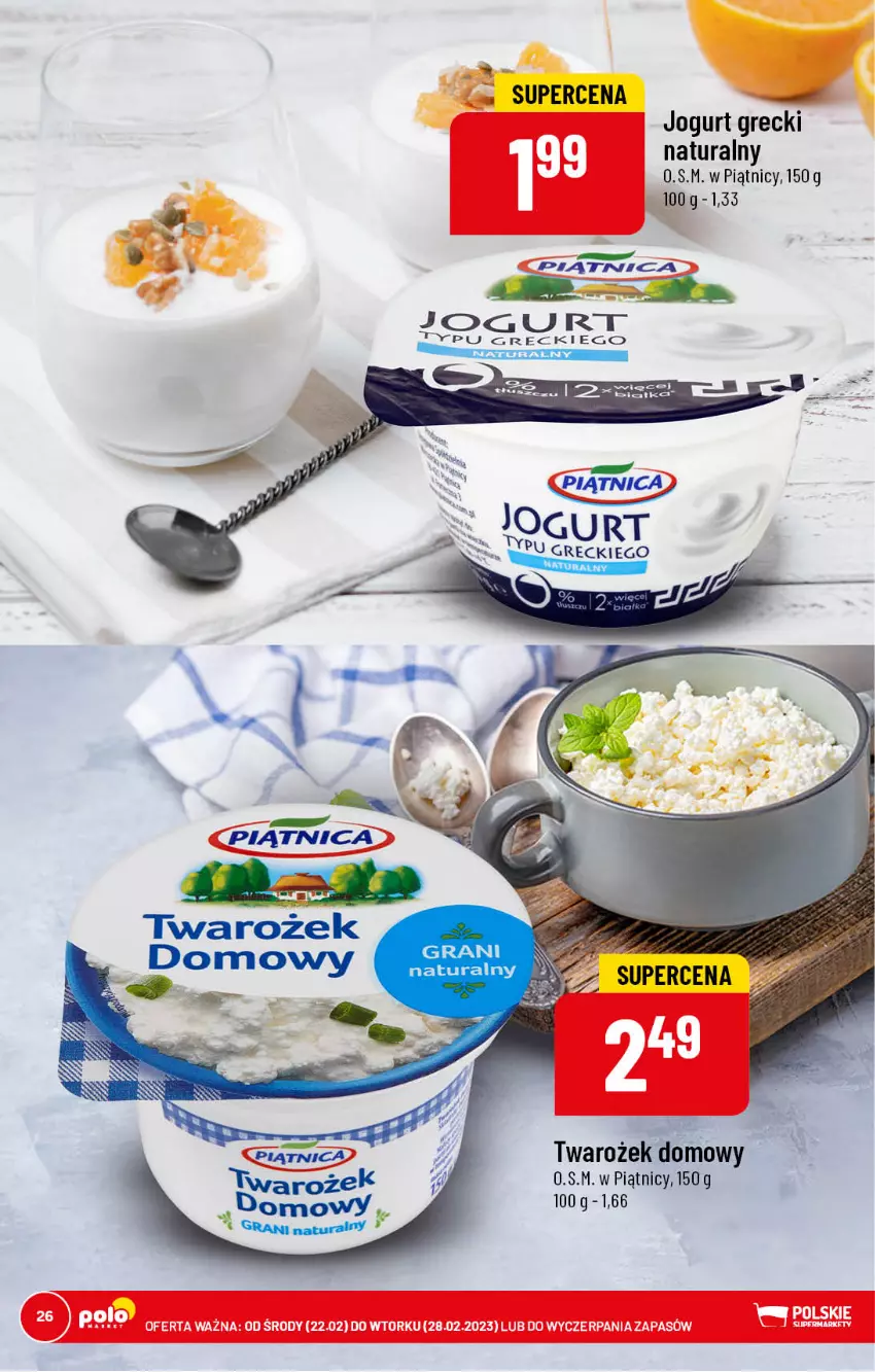 Gazetka promocyjna PoloMarket - Gazetka pomocyjna - ważna 22.02 do 28.02.2022 - strona 26 - produkty: Jogurt, Piątnica